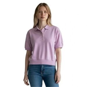 Everlane Top XS Oversized Big Polo Purple
